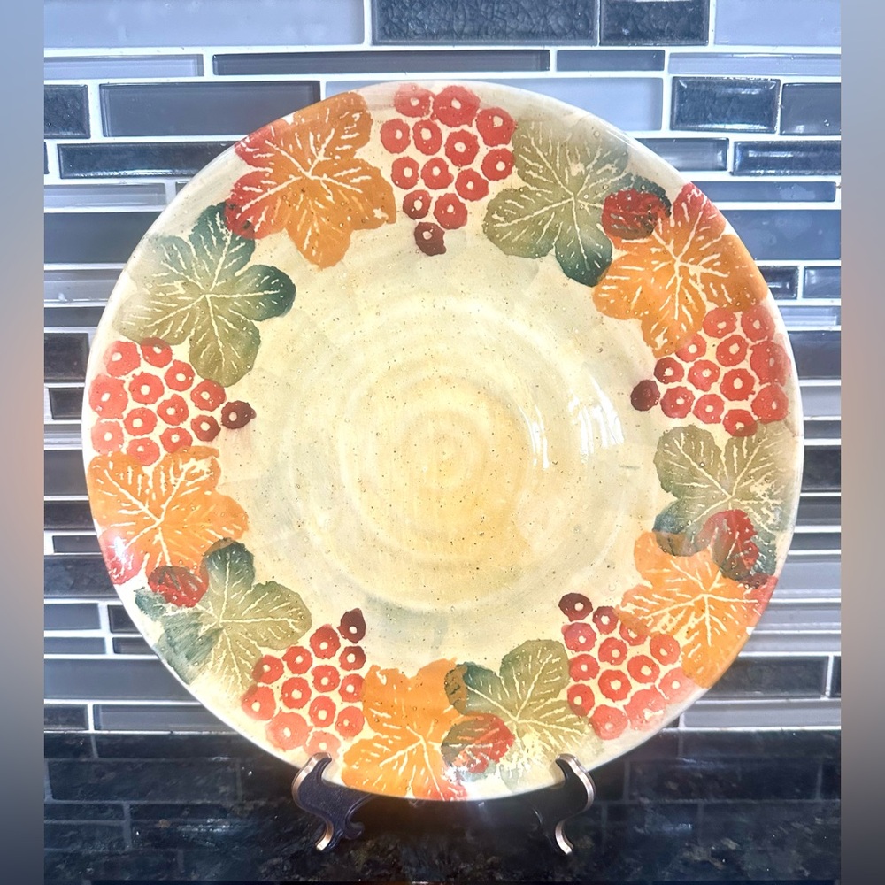 Vintage Italica Ceramic Hand Painted Serving Platter w/Fruit Pattern ITALY